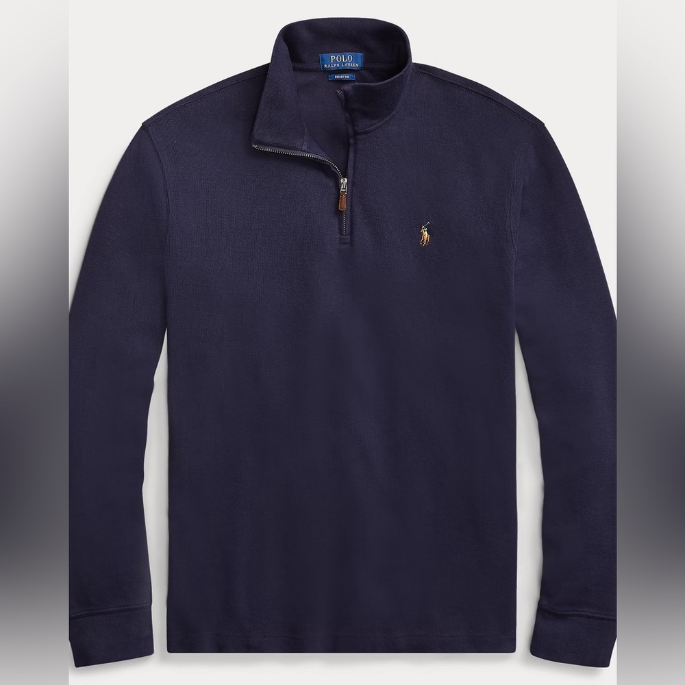 POLO RALPH LAUREN navy Estate-Rib Quarter-Zip Pullover